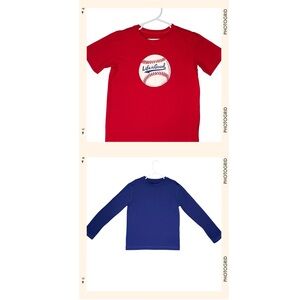 Life is Good Red Baseball Tee & Gap Blue Top Set Kids Small/6-7